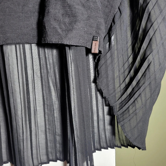 ❤️ 3 for $35 Rudsak accordion pleat shell sleeveless blouse top sheer medium - Picture 5 of 8